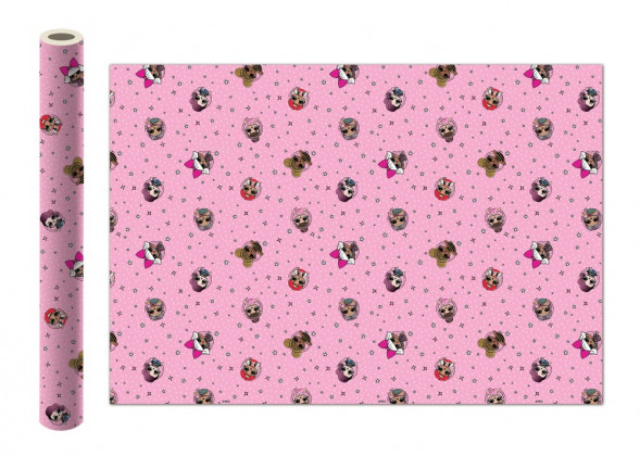 LOL. Упаковочная бумага (розовая), 690*990 мм, 2 шт в рулоне оптом