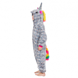 Детская пижама кигуруми серый единорог