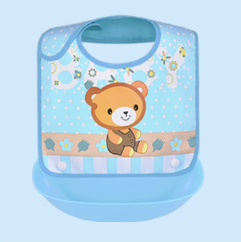 Детский нагрудник с пластиковым карманом baby мишка