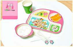 Набор детской посуды из бамбукового волокна Сова CoEco SR72751