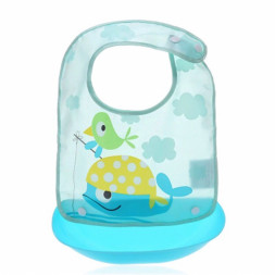 Детский нагрудник с пластиковым карманом кит