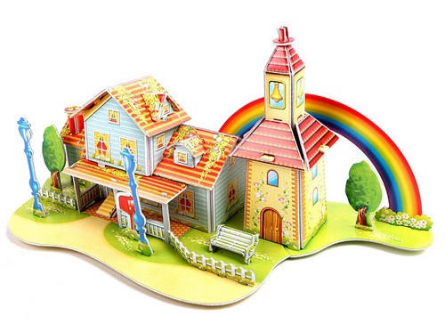 Пазл 3D Радужный дом