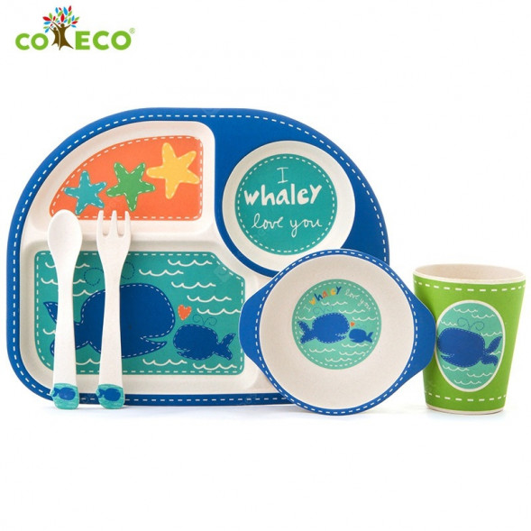 Набор детской посуды из бамбукового волокна Кит CoEco SR72752