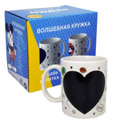 Термо-кружка Микки и Минни, Сердце, в подарочной упаковке, 330 мл, фарфор