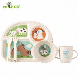 Набор детской посуды из бамбукового волокна Забавные животные CoEco SR50493