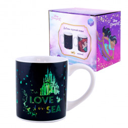 Термо-кружка Принцессы, Ариэль, в подарочной упаковке,  220 мл, фарфор