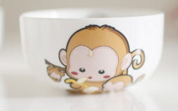 Детская керамическая посуда малыш обезьянка