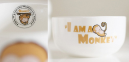 Детская керамическая посуда малыш обезьянка