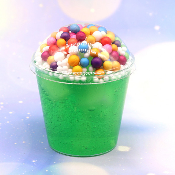 Слайм с цветными шариками и кубиками