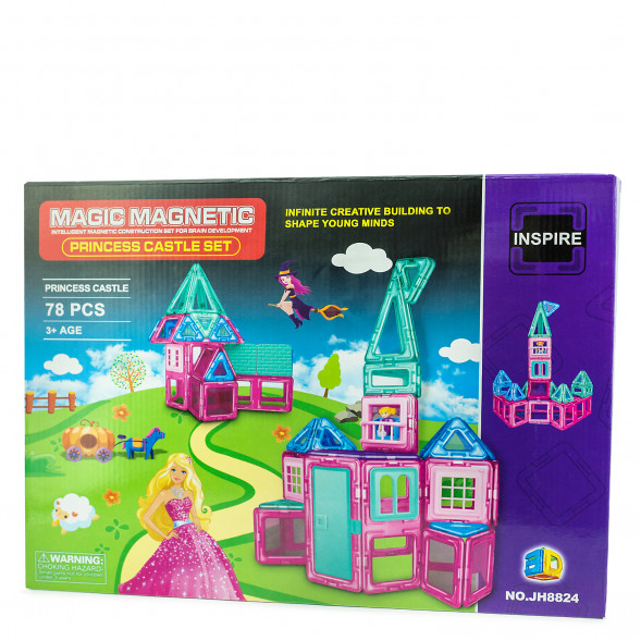Магнитный конструктор Мagic МagneticINSPIREЗамок Принцессы , 78 деталей JH8824 оптом