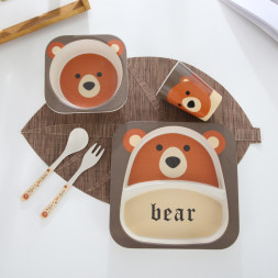 Набор детской посуды из бамбукового волокна Мишка Bosiyuan