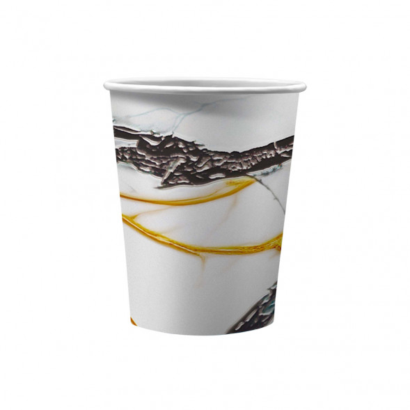 Набор бумажных стаканов Белый мрамор, 6 штх250 мл оптом