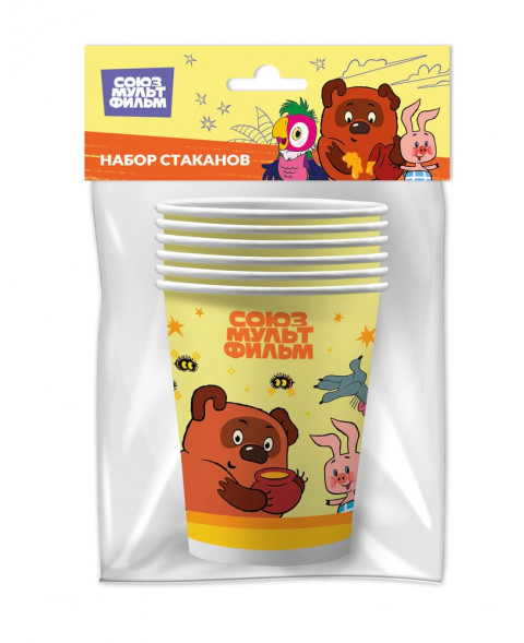 Союзмультфильм. Набор бумажных стаканов Золотая коллекция, 6 шт*250 мл оптом