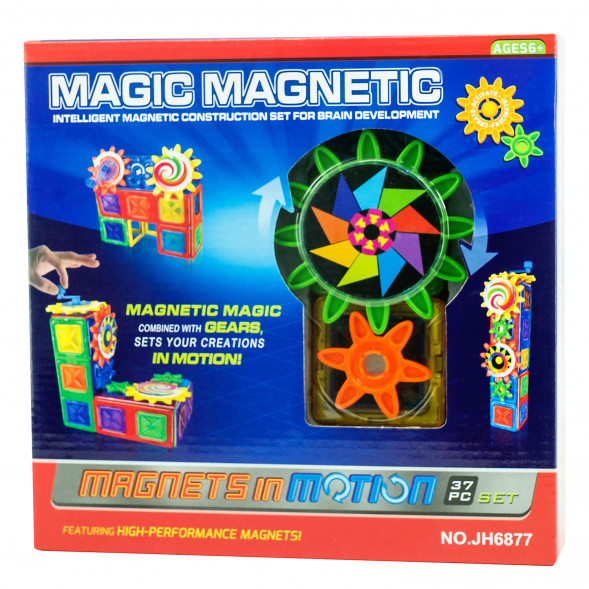 Магнитный конструктор Мagic Мagnetic c шестеренками , 37 деталей JH6877 оптом