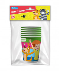 Союзмультфильм. Набор бумажных стаканов Простоквашино, 6 шт*250 мл