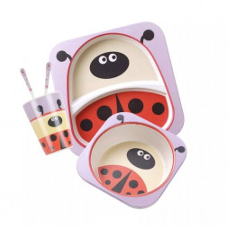 Набор детской посуды из бамбукового волокна Жучок Bosiyuan