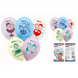 Воздушные шарики «LOVE IS...» 30 см, 5 шт.