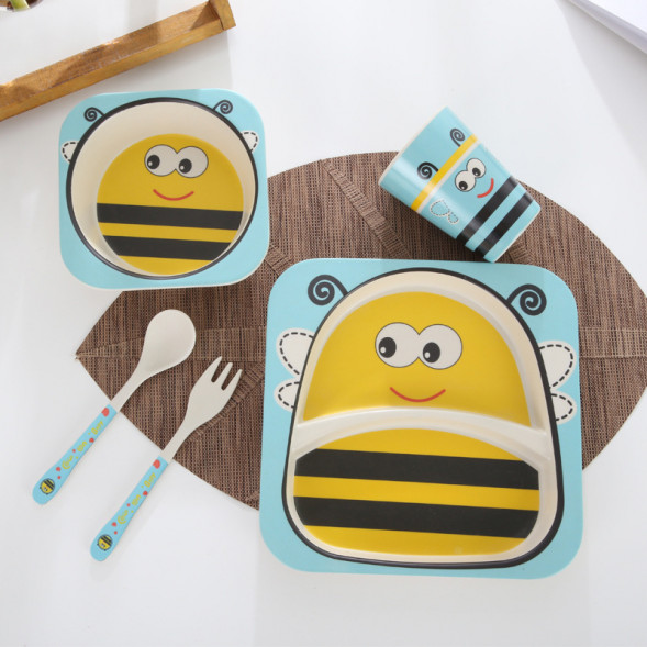 Набор детской посуды из бамбукового волокна Пчелка Bosiyuan