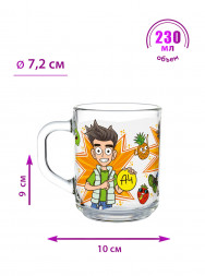 Кружка Влад А4, Веселые фрукты (в подарочной упаковке), 230 мл, стекло