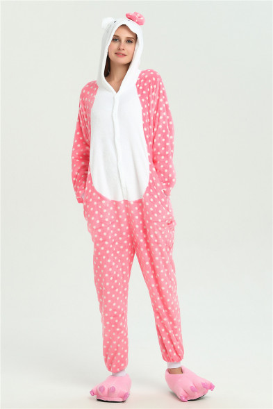 Пижама кигуруми "Хеллоу китти" в горошек