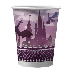 Набор бумажных стаканов Дракон фиолетовый, 6 шт*250 мл