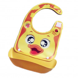 Детский нагрудник с пластиковым карманом уточка