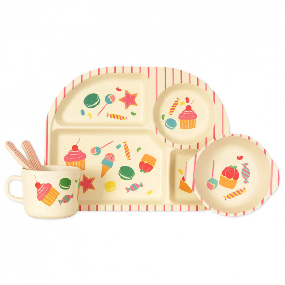 Набор детской посуды из бамбукового волокна Сладости