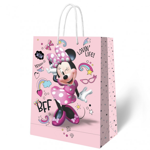 Minnie Mouse. Пакет подарочный большой (Best friends forever 3D, розово-сиреневый), 330*455*100 мм оптом