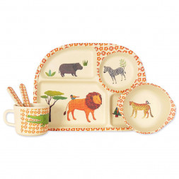 Набор детской посуды из бамбукового волокна Африканские животные
