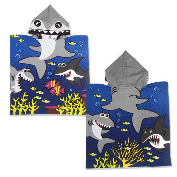 Полотенце-пончо акулы