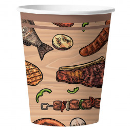 Набор бумажных стаканов Ешь шашлык, в т/у пленке, 6 шт*250 мл