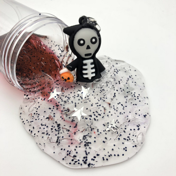 Слайм скелет светящийся в темноте