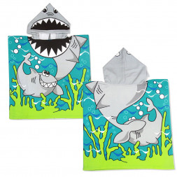 Полотенце-пончо веселая акула
