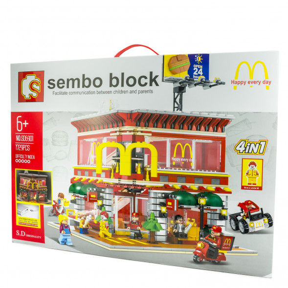 Конструктор Sembo Block SD6901, McDonald&#039;s 4 в 1 SD6901 оптом