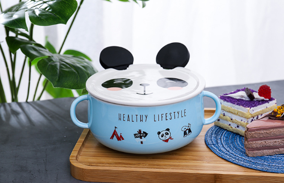 Детская керамическая посуда кастрюля с пандой