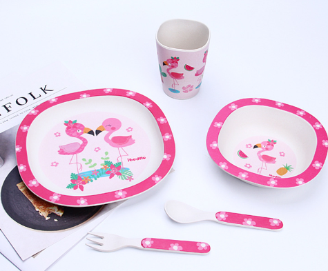 бамбуковая посуда фламинго