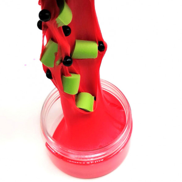 Слайм клубничный коктейл с зефиром