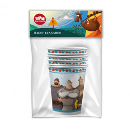 Три Богатыря. Набор бумажных стаканов, 6 шт*250 мл