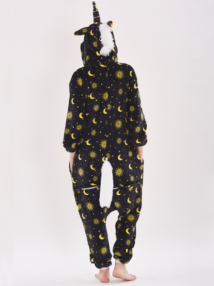 Пижама кигуруми "Единорог" черная ночь
