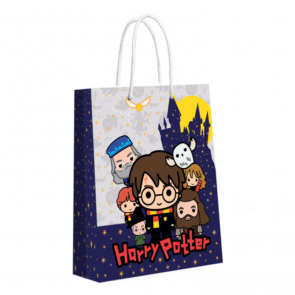 Harry Potter. Пакет подарочный большой (белый с синим), 335*406*155 мм (чиби) оптом