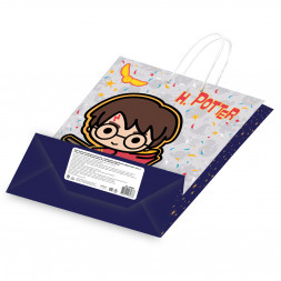 Harry Potter. Пакет подарочный большой (белый с синим), 335*406*155 мм (чиби)