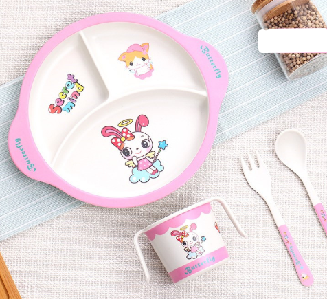 бамбуковая посуда зайчик и котик