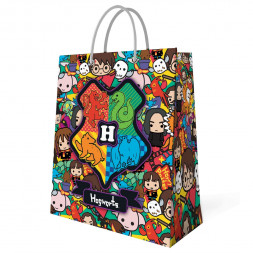 Harry Potter. Пакет подарочный большой (паттерн), 335*406*155 мм (чиби)