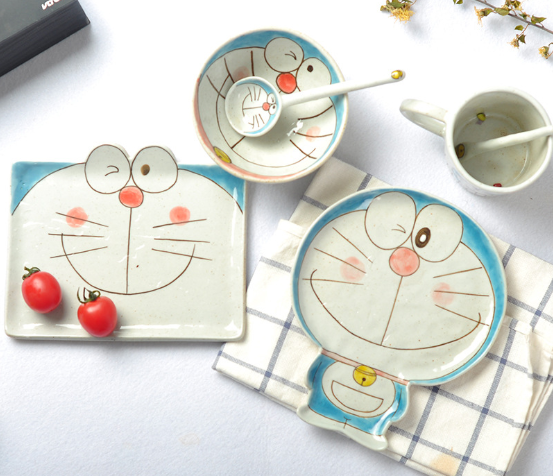 Детская керамическая посуда забавный котик