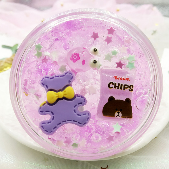 Слайм фиолетовый мишка