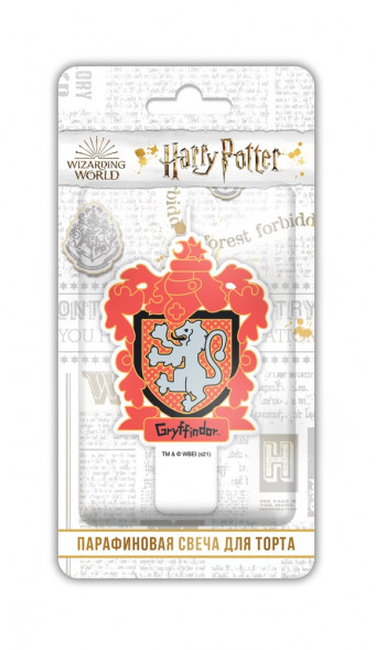 Harry Potter. Парафиновая свеча в торт (Герб красный), в блистере (чиби) оптом