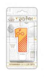 Harry Potter. Парафиновая свеча в торт (цифра 1 с рисунком ), в блистере (чиби)