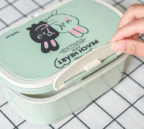 бамбуковая посуда ланч-бокс милый кролик