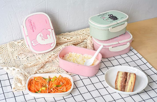 бамбуковая посуда ланч-бокс милый кролик
