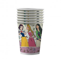 Принцессы. Набор бумажных стаканов, рисованные 2D, 6 шт*250 мл